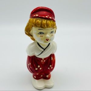 Vintage Wales Japan Ceramic Kissing Girl Salt Shaker Figurines Collectible